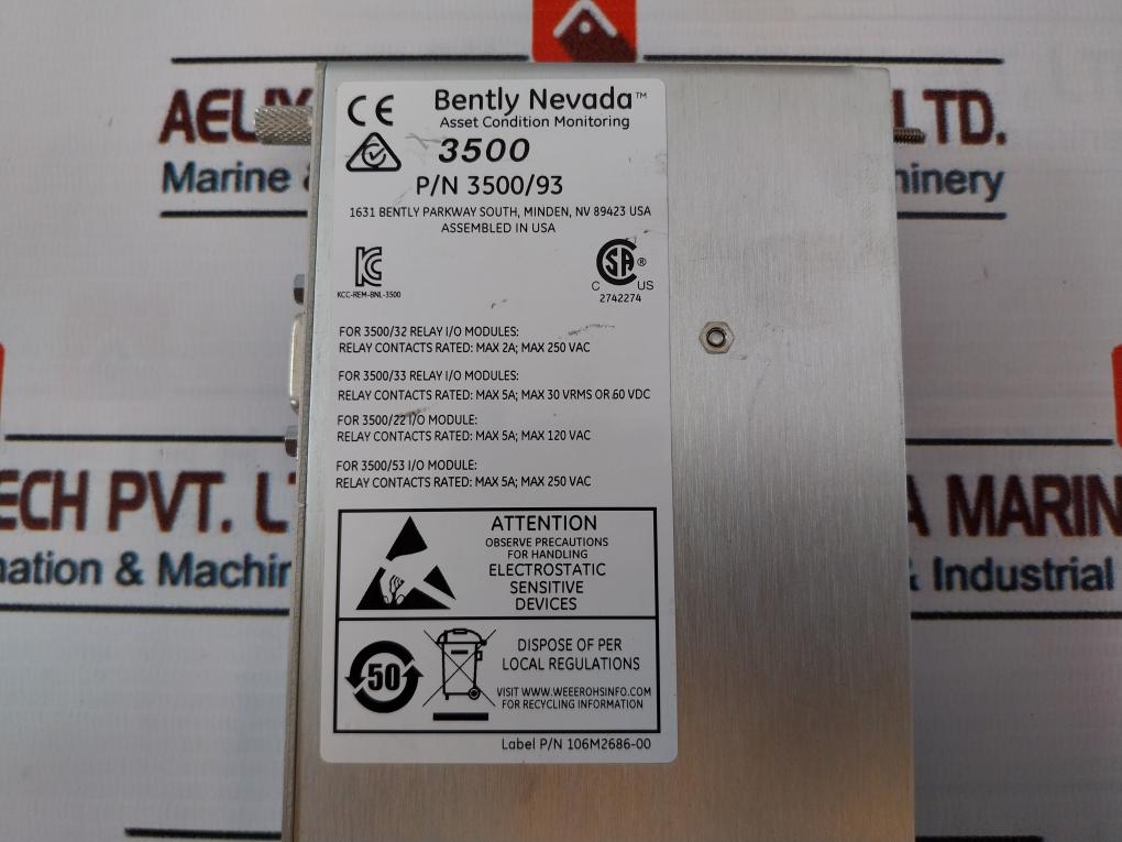 Bently Nevada 135813-01 Display Interface I/O Module 3500/93