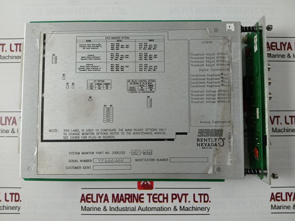 Bently Nevada 3300/12-01-20-00 Power Supply Module 89931-01 Rev: A 110/220Vac