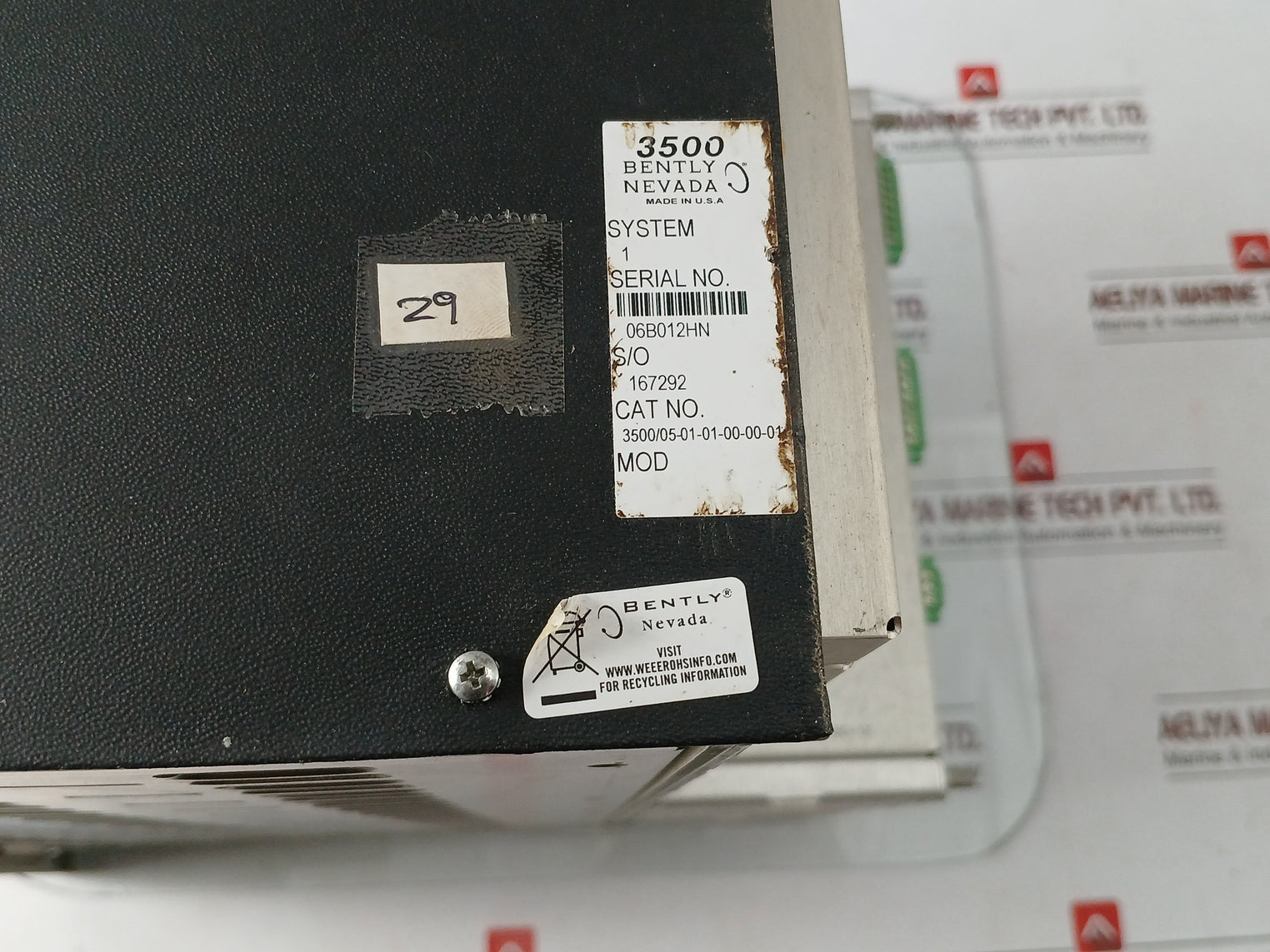 Bently Nevada 3500/05-01-01-00-00-01 Monitoring System Rack Unit 175-264 Vac