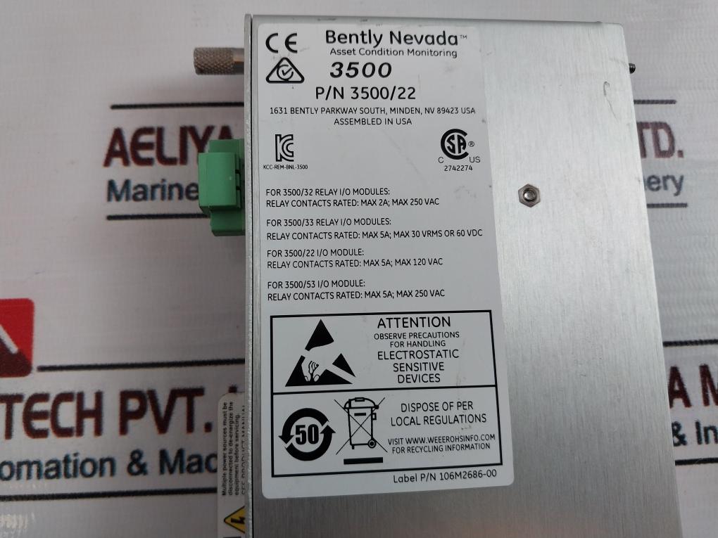 Bently Nevada 3500/22 Transient Data Interface I/O Module