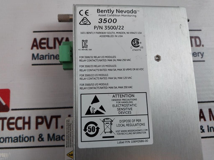 Bently Nevada 3500/22 Transient Data Interface I/O Module