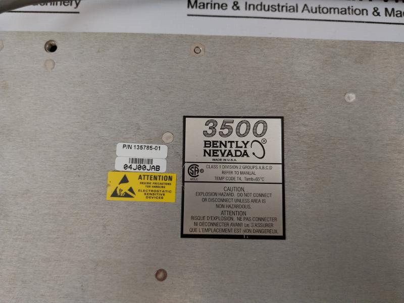 Bently Nevada 3500/93 System Display Module 135785-01 65°C (Not Working)