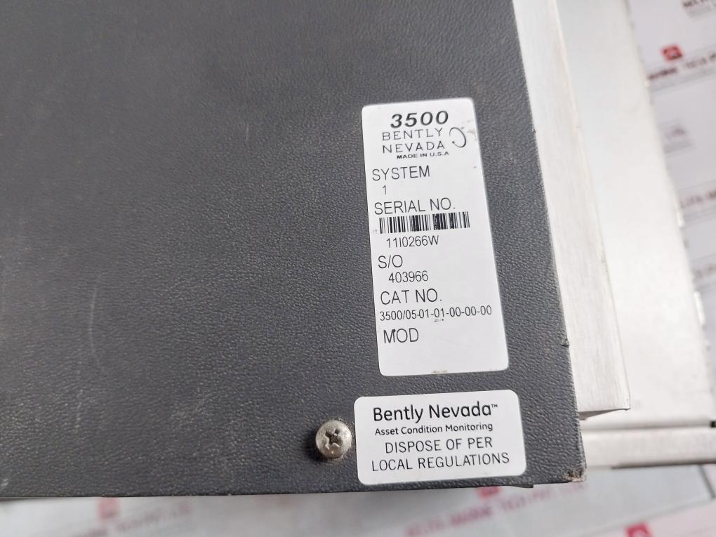 Bently Nevada 3500/15 Ac Power Supply Rack Pwa 127610-01 175-264Vac 2.3A 47-63Hz