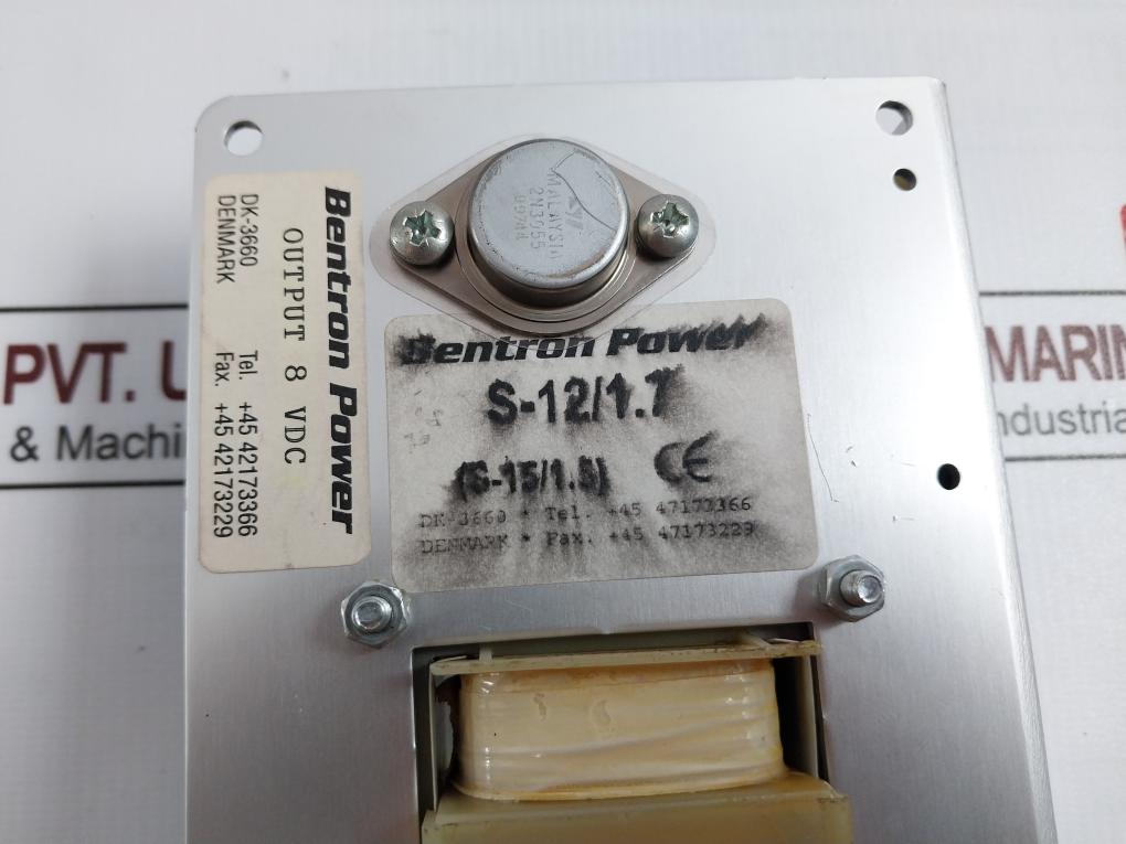 Bentron S-12/1.7 Power Supply 115-230 Vac 8Vdc 9.53Vdc 1-6 Dk-3660