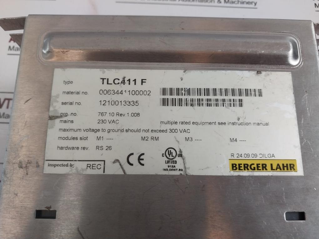 Berger Lahr Tlc411F Module Servo Drive 230Vac Rev: 1.008