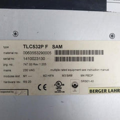 Berger Lahr Twin Line Tlc532p F Sam Line Servo Drive 230 Vac Srs01-40 Rev 1.205