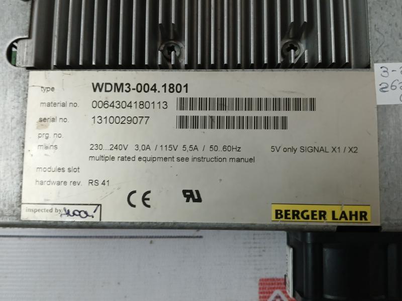 Berger Lahr Wdm3-004.1801 Servo Drive 3-5 Amp-230-240 V 5 Amp-115 V 50/60 Hz