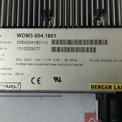 Berger Lahr Wdm3-004.1801 Servo Drive 3-5 Amp-230-240 V 5 Amp-115 V 50/60 Hz