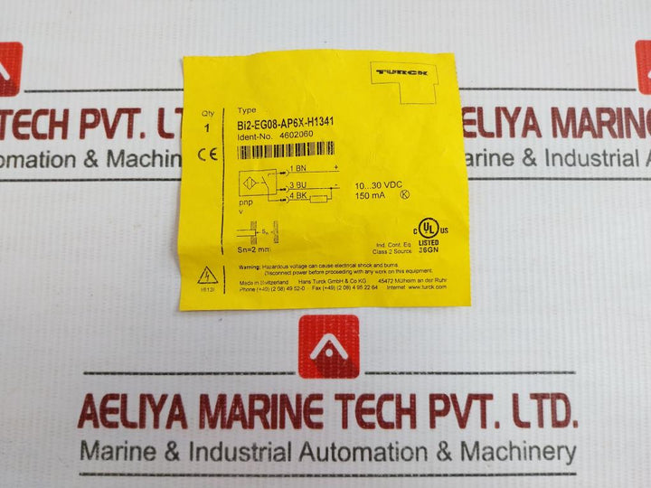Bi2-eg08-ap6X-h1341 Inductive Proximity Sensor 10-30Vdc 150Ma Turck
