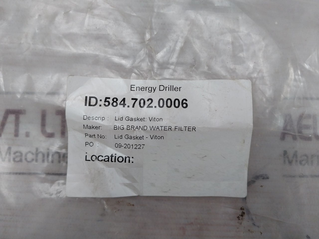 Big Brand Water Filter Egt30096Vi Filter Lid Gasket O Ring