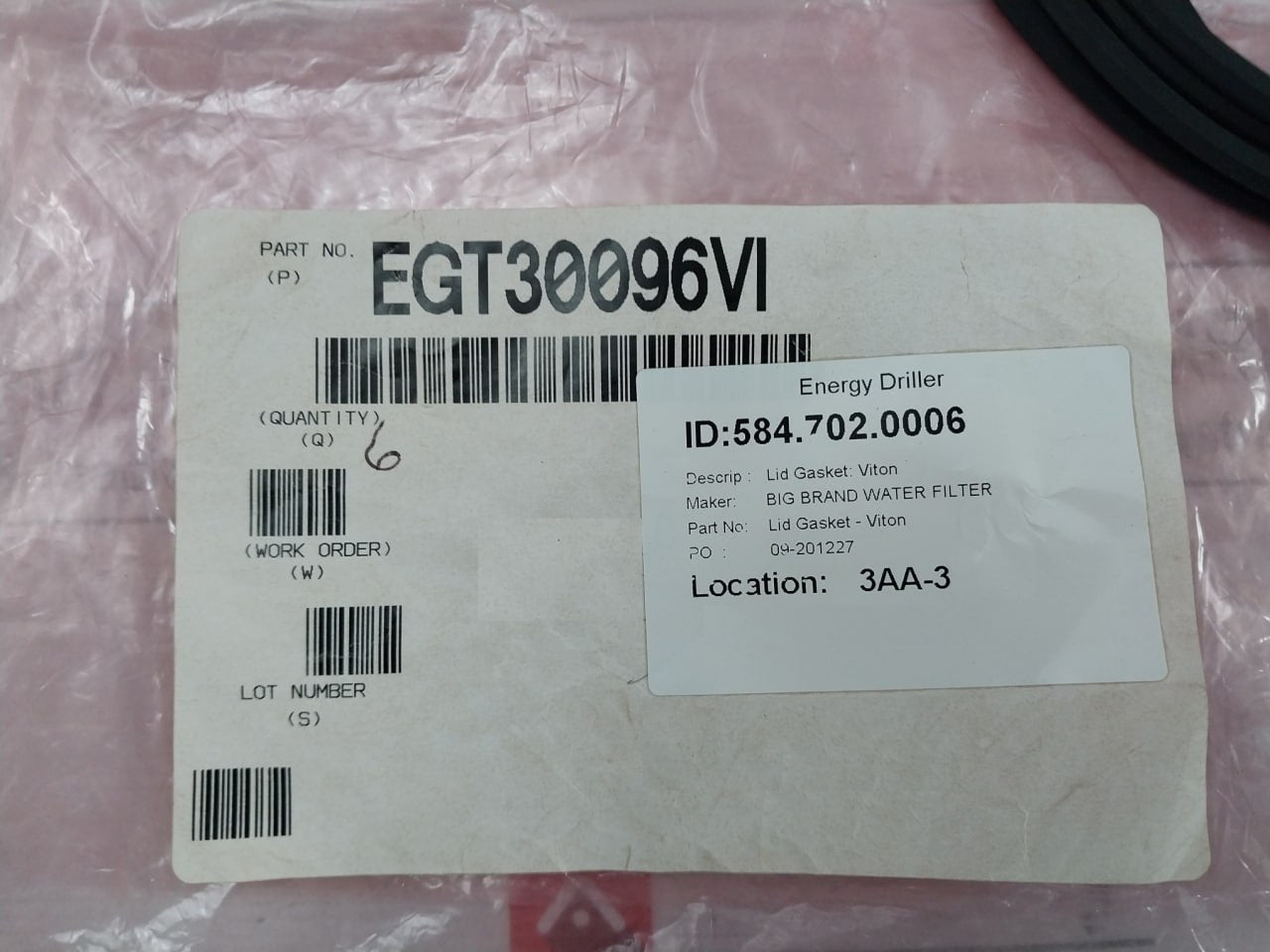 Big Brand Water Filter Egt30096Vi Filter Lid Gasket O Ring