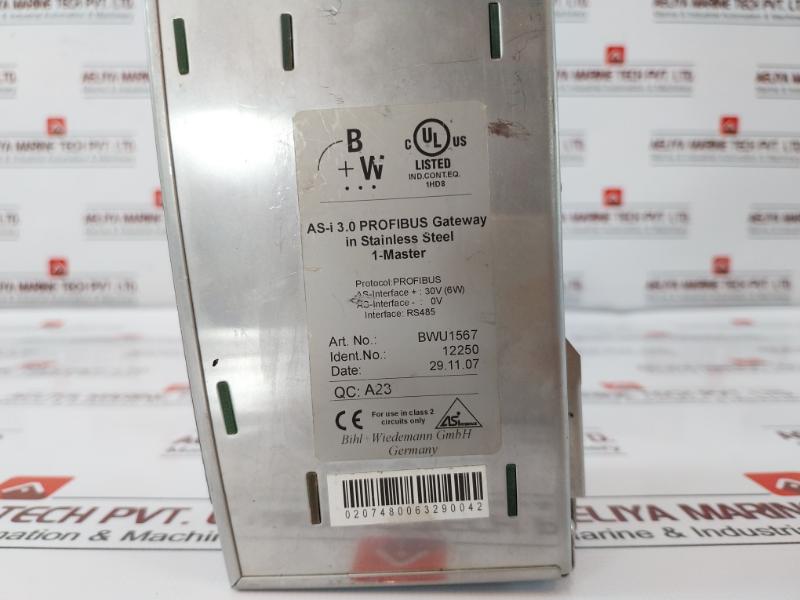 Bihl+wiedemann BWU1567 AS-Interface to PROFIBUS Gateway 12250 30V (6W)