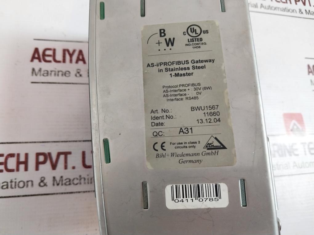 Bihl+wiedemann Bwu1567 As-interface Profibus Gateway 30v 11660