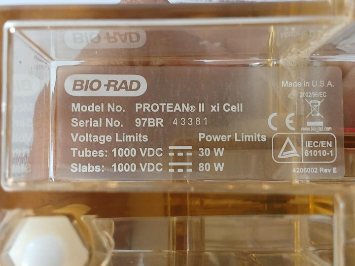 Bio-rad Electrophoresis Cell 1000Vdc Part No: Ii Xi Cell