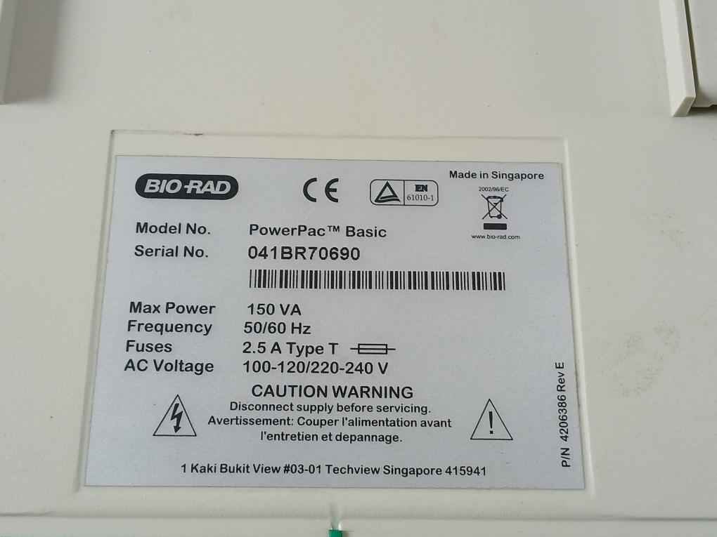 Bio-rad Powerpac Basic Power Supply Module 100-120/220-240v 50/60 Hz