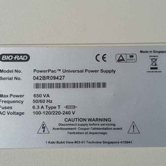 Bio-rad Powerpac Universal Power Supply 650va 50/60hz Rev.f