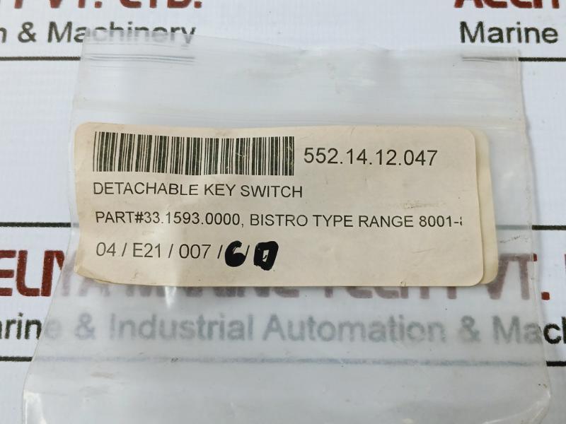 Bistro 33.1593.0000 Detachable Key Switch 552.14.12.047 Type Range 8001