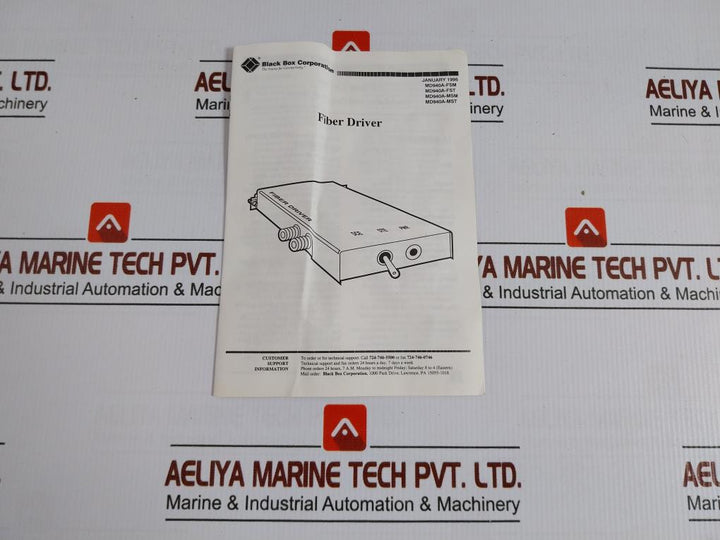 Black Box Asynchronous Fiber Driver Md940A-mst Input 100-240Vac 50-60Hz 0.2A