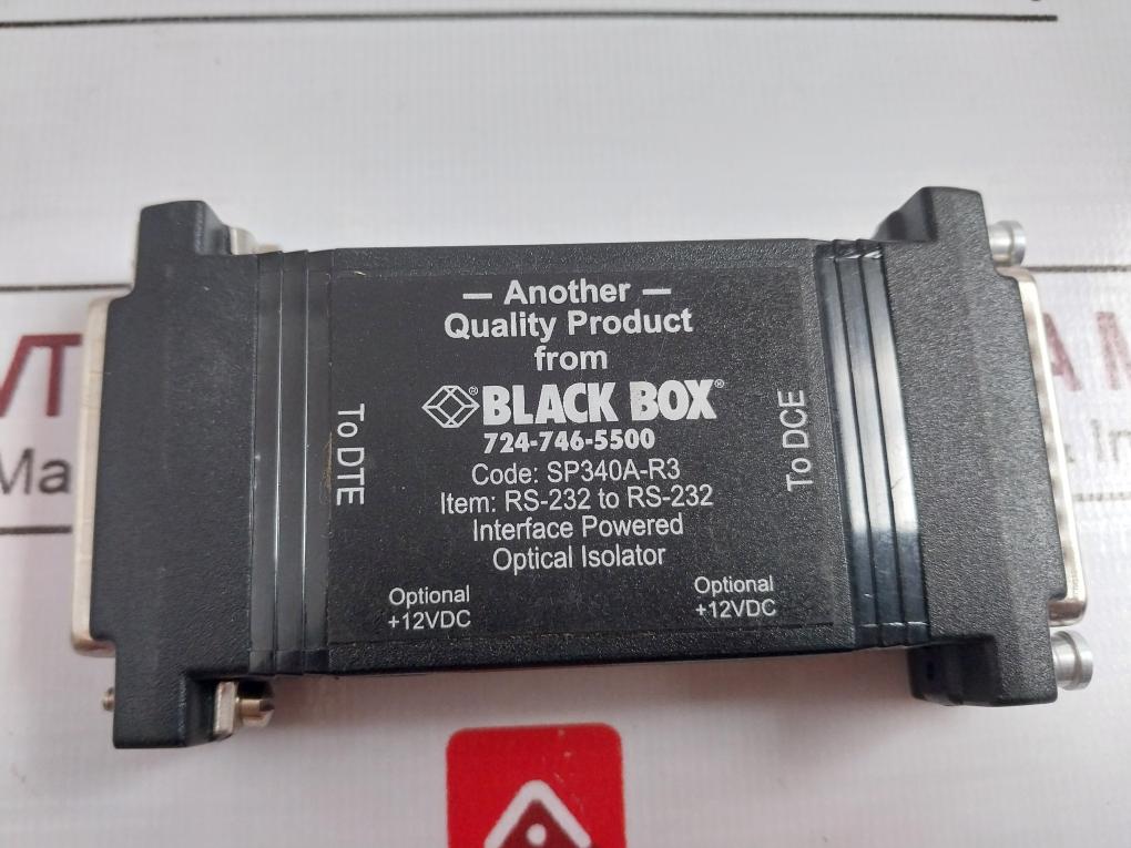 Black Box Sp340A-r3 Interface Powered Optical Isolator Male/Female Serial Port
