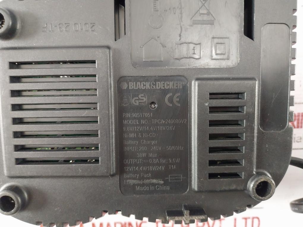 Black & Decker Tpca-240080V2 Battery Charger 9.6V/12V/14.4V/18V/24V 38W Max