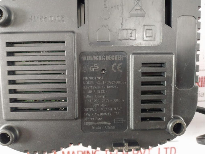 Black & Decker Tpca-240080V2 Battery Charger 9.6V/12V/14.4V/18V/24V 38W Max
