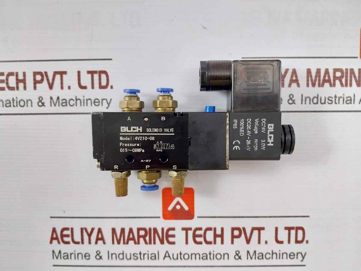 Blch 4V210-08 Solenoid Valve 0.15-0.8Mpa A-07 Ip65 Dc24V 3.0W