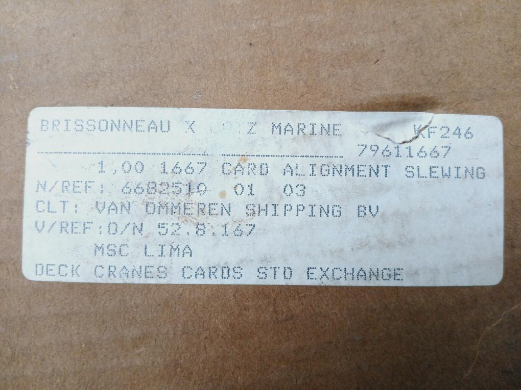 Blm 1667 Marine Alignment Rotation Slewing Card Kf246