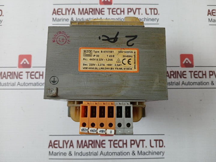 Block B 9707081 Transformer 500/1400Va 27A