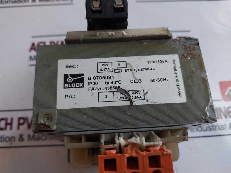 Block Ei 84/43/B2 Output Chassis Mounting Transformer 100/250Va 50/60Hz