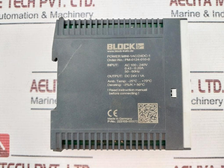 Block Pm-0124-010-0 Rail Power Supply 100-240V 50-60Hz