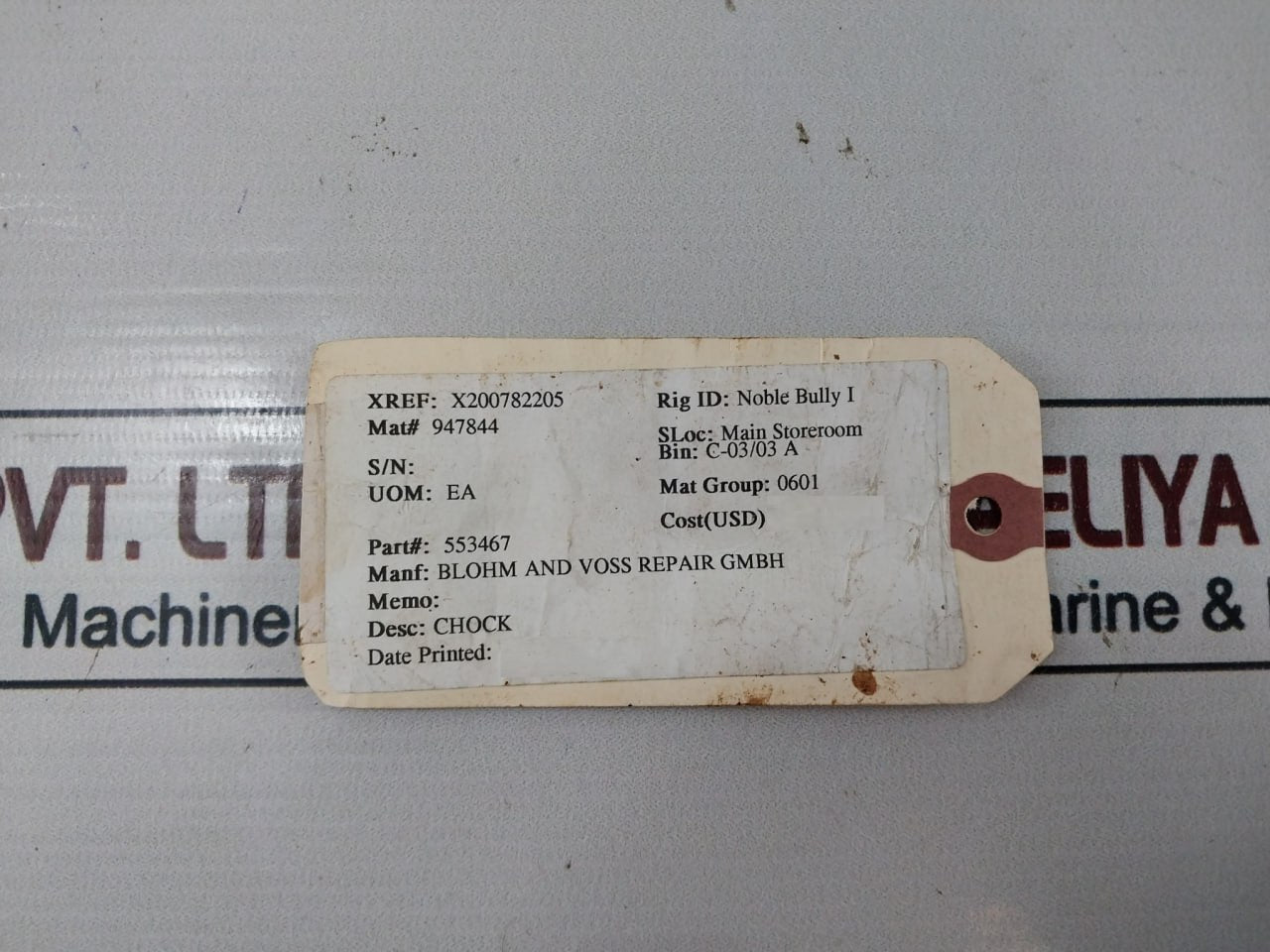 Blohm And Voss 553467 Chock