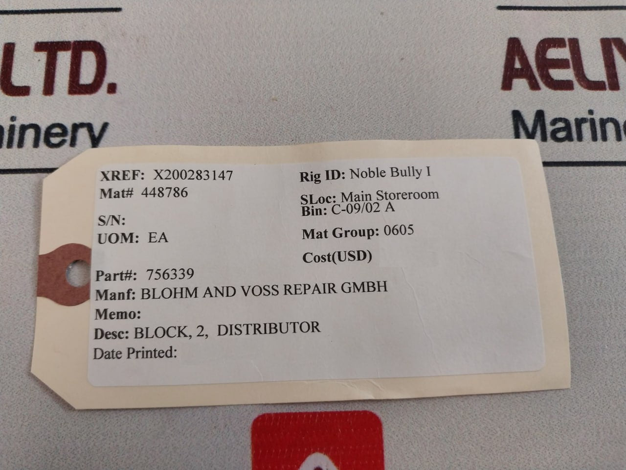 Blohm And Voss 756339 2 Block Distributor