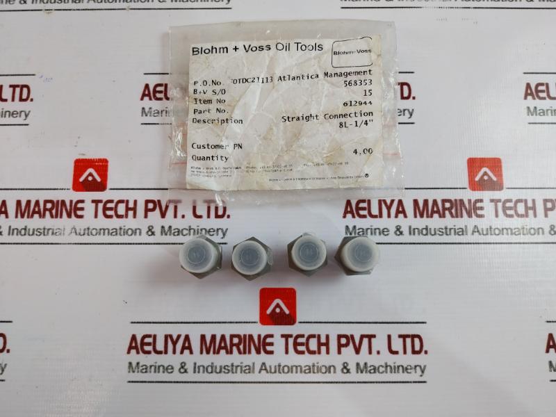 Blohm + Voss 612944 Straight Connection 8L-1/4”