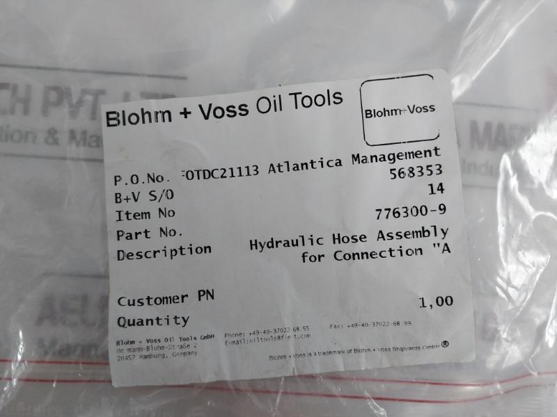 Blohm + Voss 776300-27-fbsb Hydraulic Hose Assembly For Connection