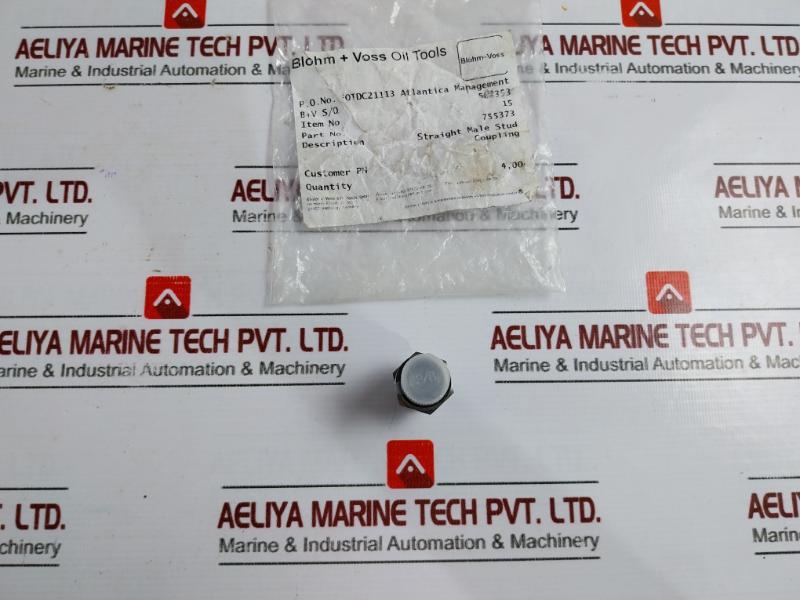 Blohm + Voss Oil Tools Hfpaj Straight Male Stud Coupling, 755373, 3/8