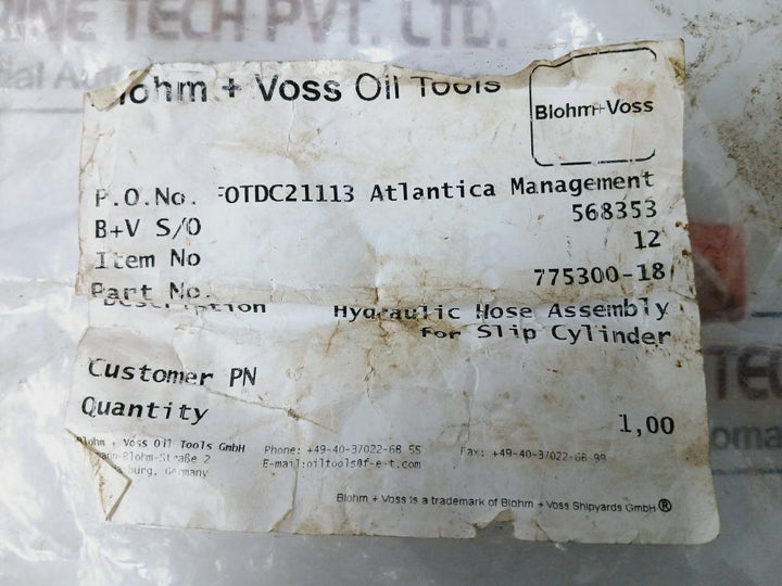 Blohm+Voss 775300-18 Hydraulic Hose Assembly