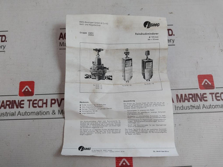 Bmg 24/03-03 Fine Pressure Reducer 224-100-016
