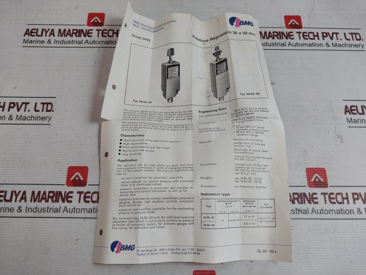 Bmg 24/03-03 Fine Pressure Reducer 224-100-016