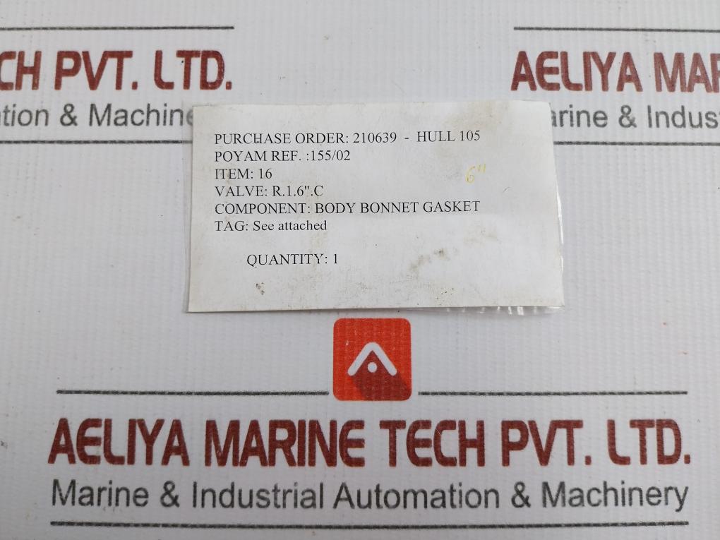 Body Bonnet Gasket For Cryogenic Cargo Valve Vvl-0283.064 Poyam