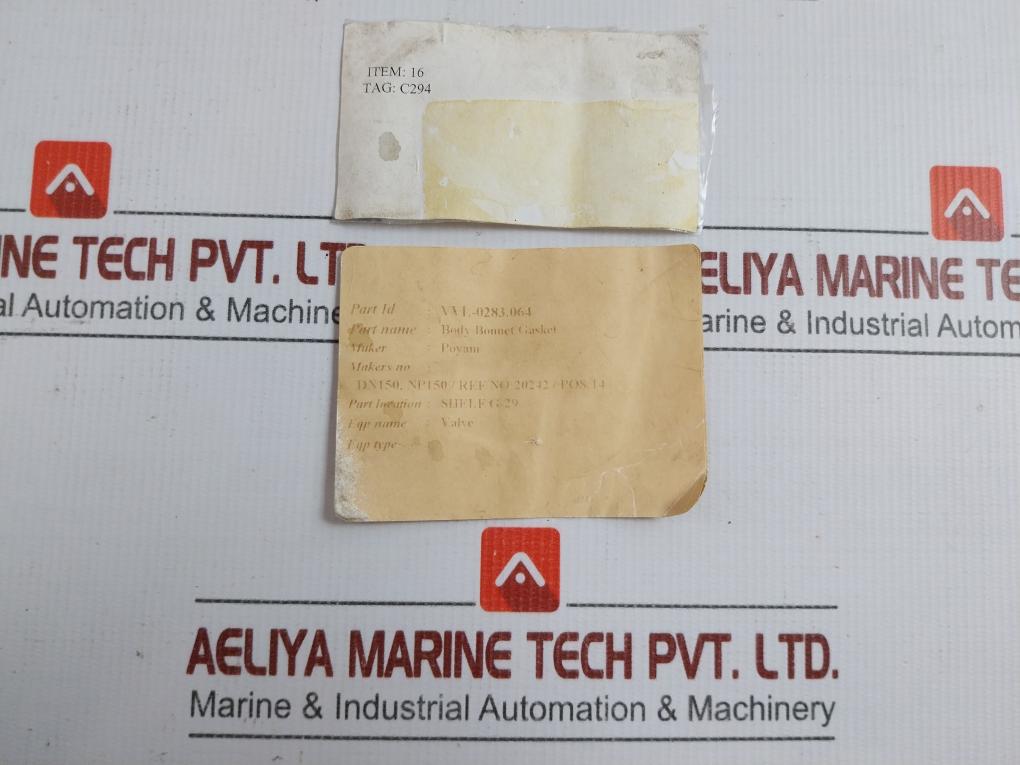 Body Bonnet Gasket For Cryogenic Cargo Valve Vvl-0283.064 Poyam