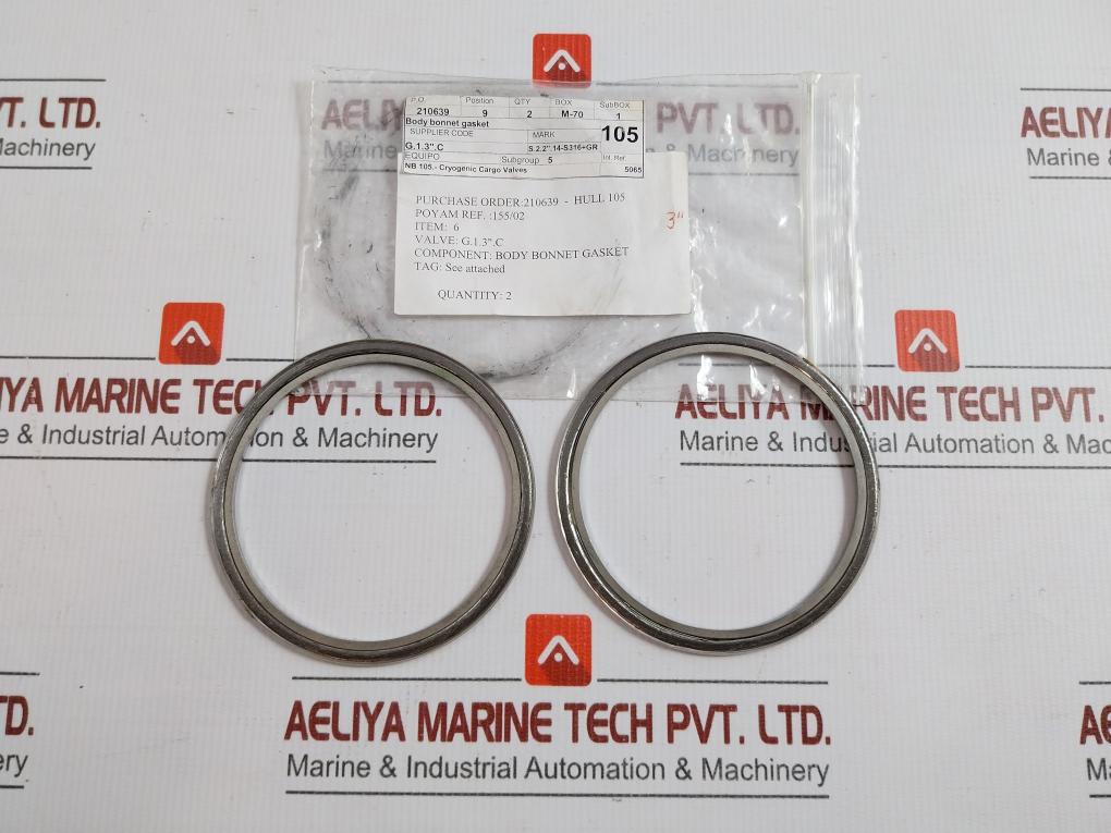 Body Bonnet Gasket For Cryogenic Valve 155/02 Poyam
