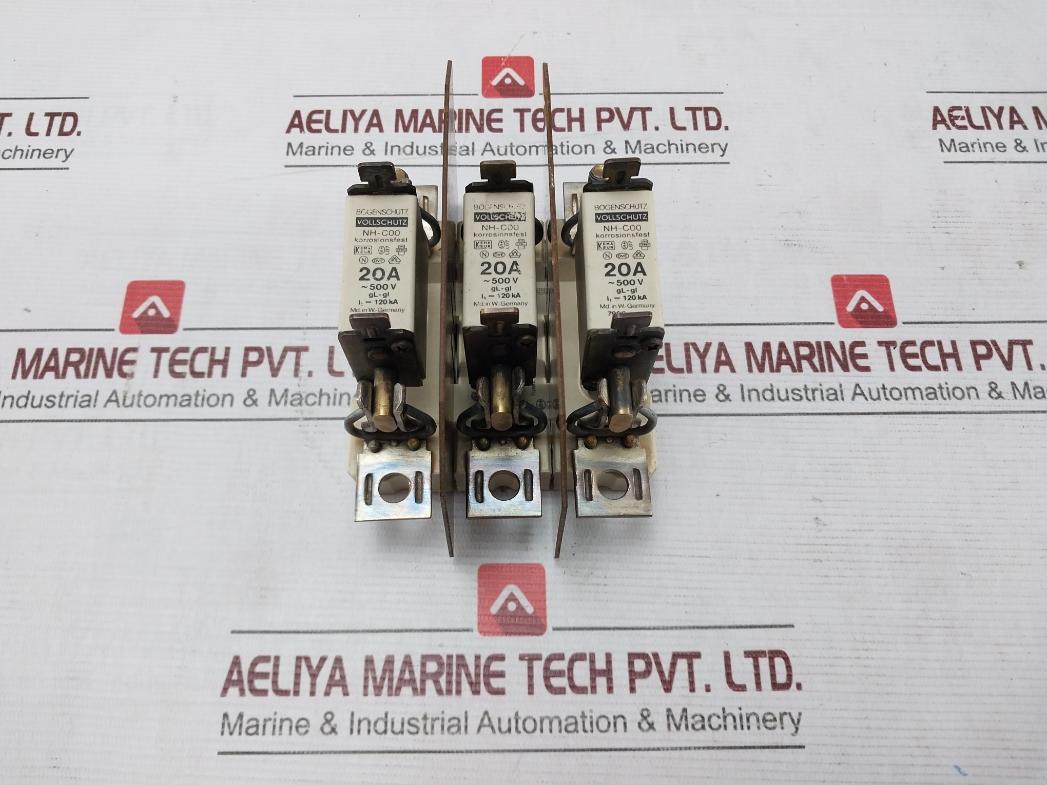 Bogenschutz Nh-c00 Fuse Holder With Fuse 20A 500V Gl-gi 120 Ka
