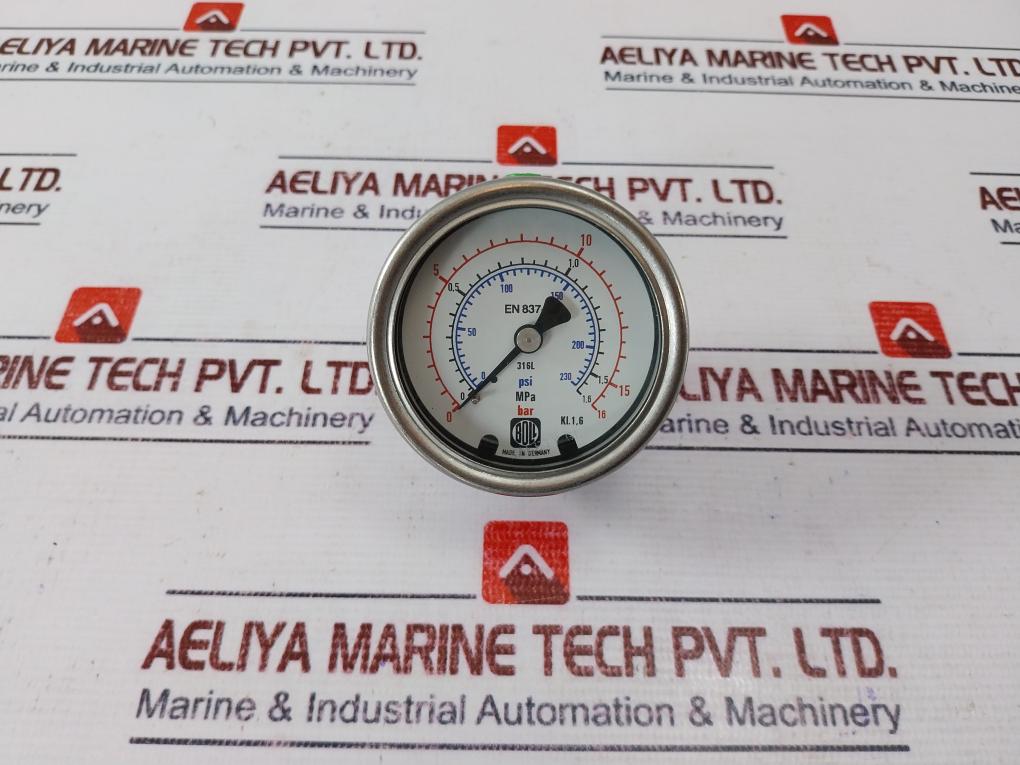 Boll Filter EN 837-1 Pressure Gauge 0-16 BAR