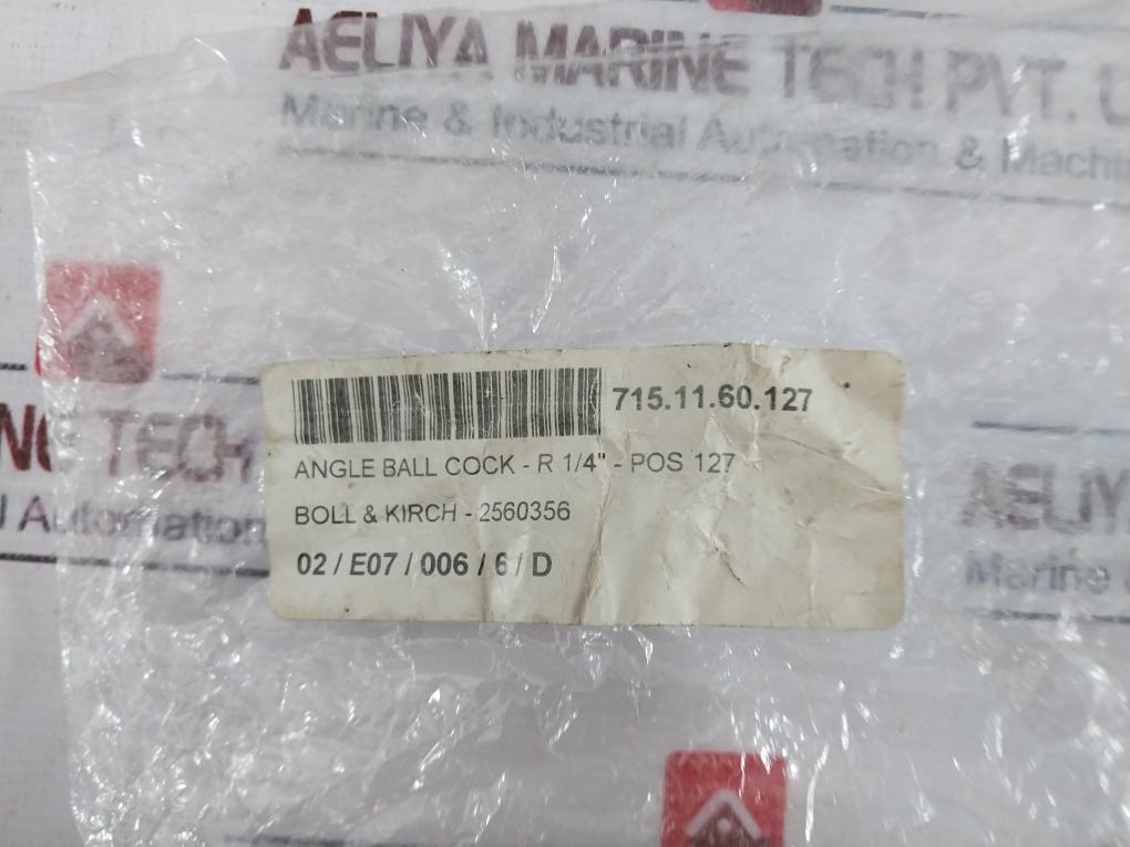 Boll & Kirch 2560356 Angle Ball Cock-r1/4”