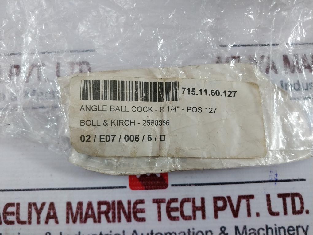 Boll & Kirch 2560356 Angle Ball Cock-r1/4”