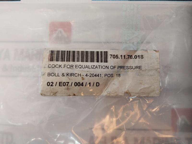 Boll & Kirch Gjs-400-18 Cock For Equalization Of Pressure 20520 A, 2807