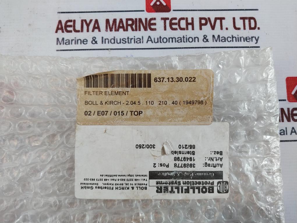 Boll & Kirch Bollfilter 1949798 Star Pleated Sieve Filter Element