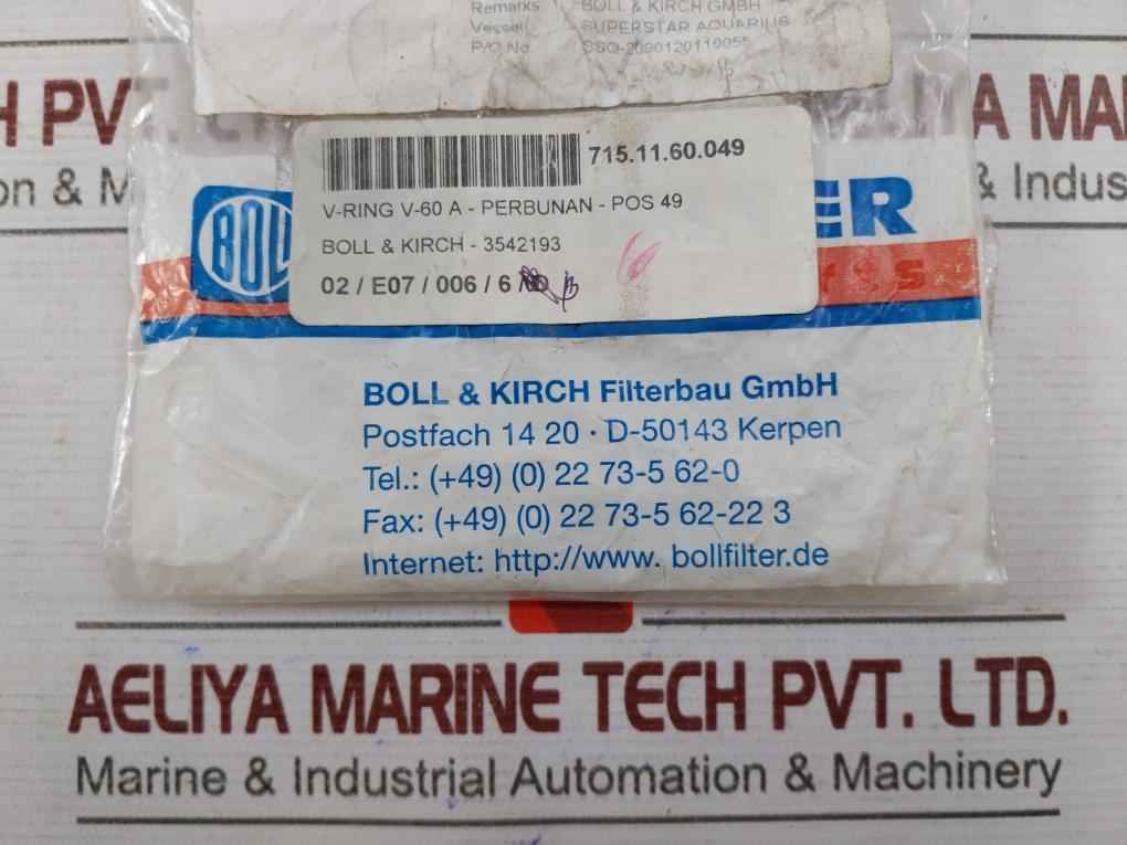 Bollfilter 3542193 V-ring-perbunan-pos 49 V60A