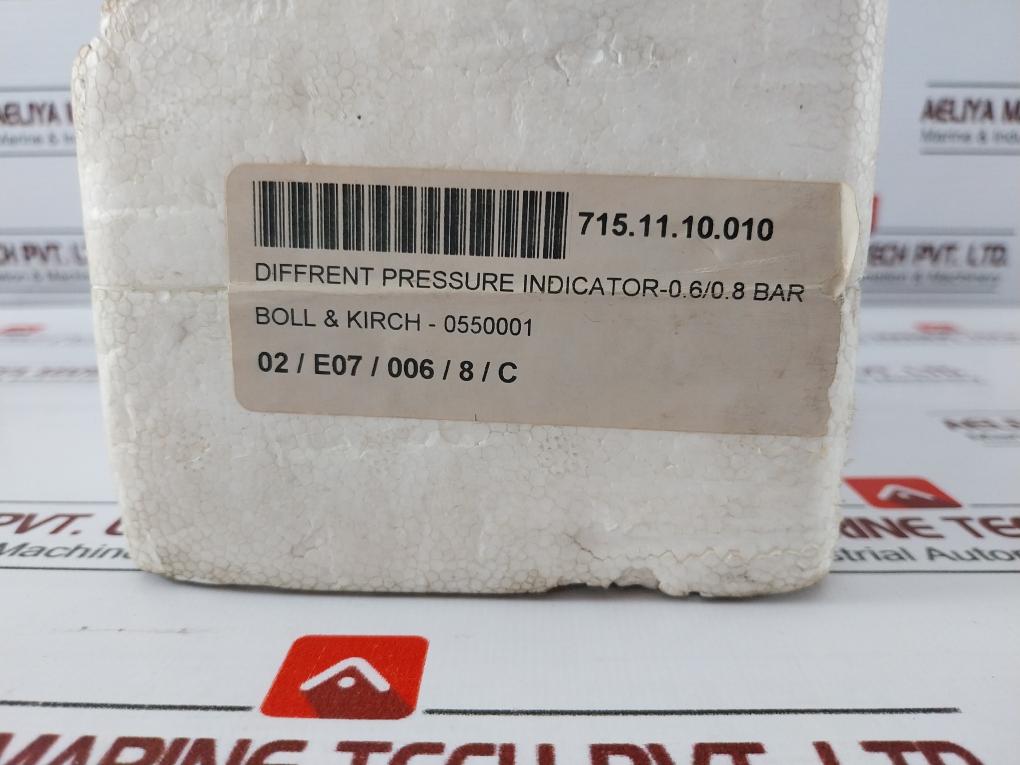 Bollfilter 4.36.2 Pressure Differential Contact Indicator, 0.06/0.8 Bar