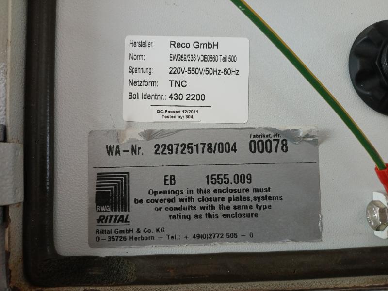 Bollfilter Bk2200 Protection System Control Panel 60580018 220V-550V/50Hz-60Hz